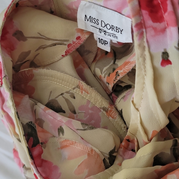 Miss Dorby yellow floral maxi vintage maxi dress sz 10p - Picture 12 of 12